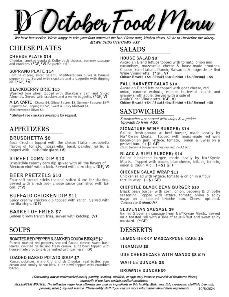 October Food Menu 100824 2